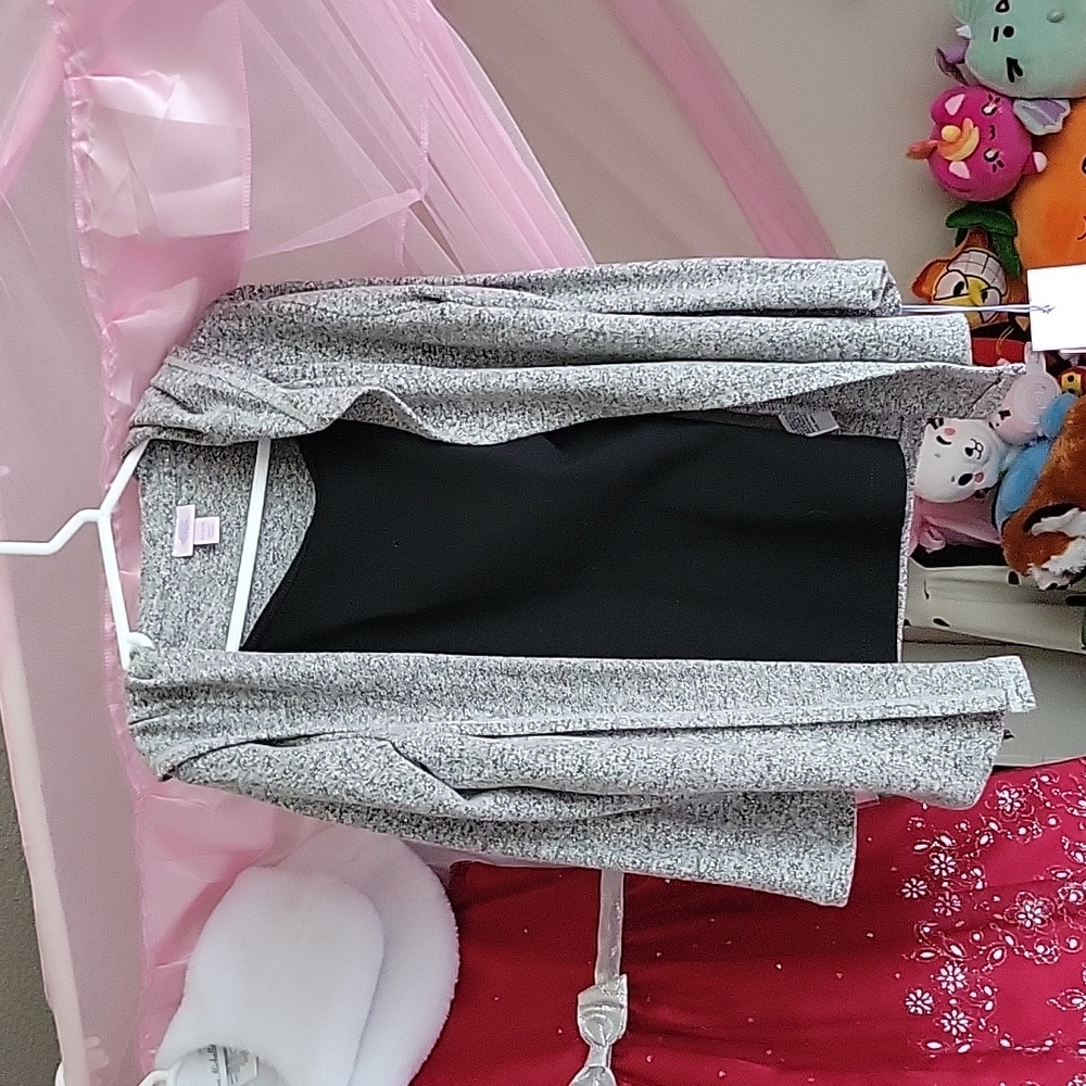Girls long sleeve hooded sweater with tank top